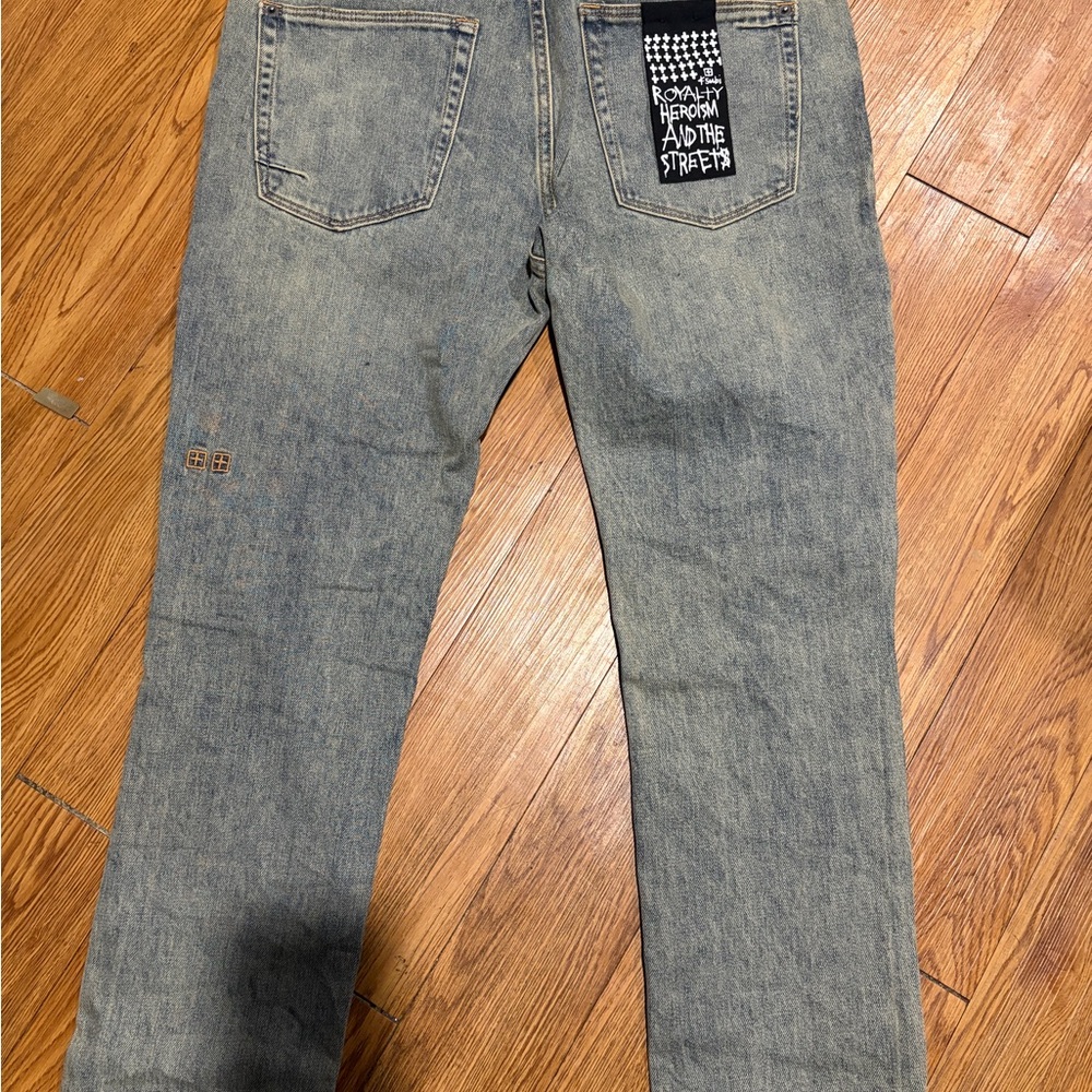 Ksubi Blue Straight Men's Jeans with Street Patch